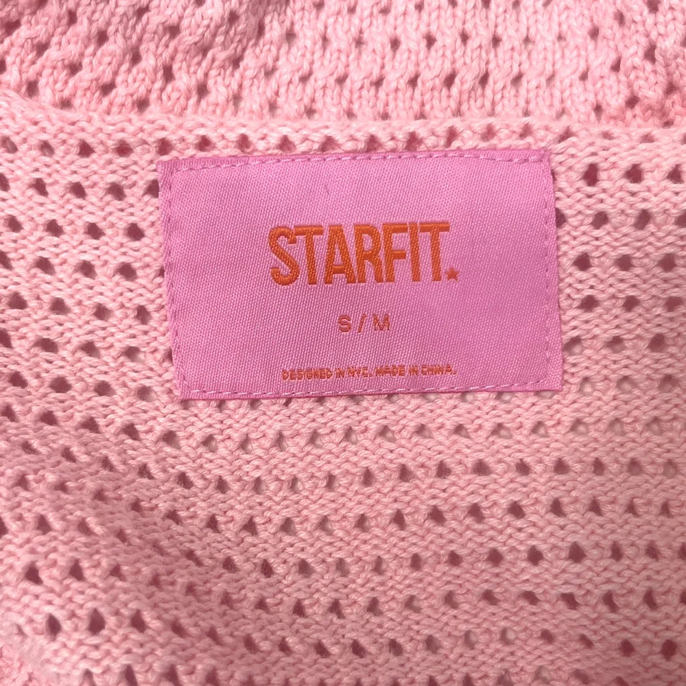 Starfit Crochet Sweater Dress Pink Cover Up Beach Travel‎ Womens Small Medium